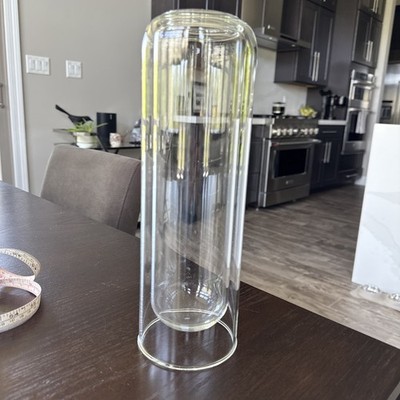 Wolfard Co Glass Floral Vase Hand Blown Glass Cylinder Shape 11.5 