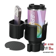 2 in 1 Cup Holder Expander, Extra Cup Holders Extender with Adjustable Car