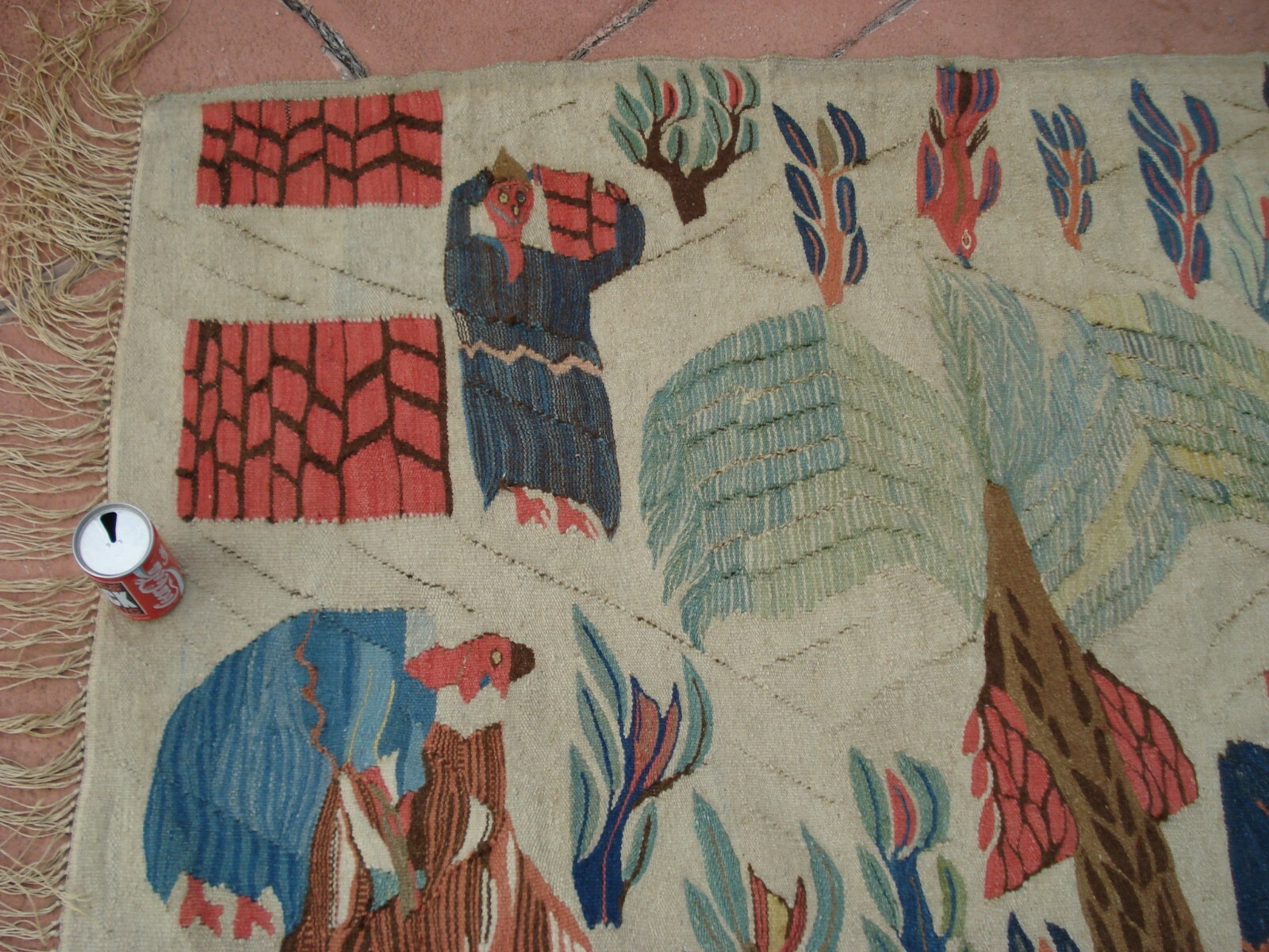 Hand Knotted Vintage Egyptian Kilim Weaving Rug from Ramses Wissa