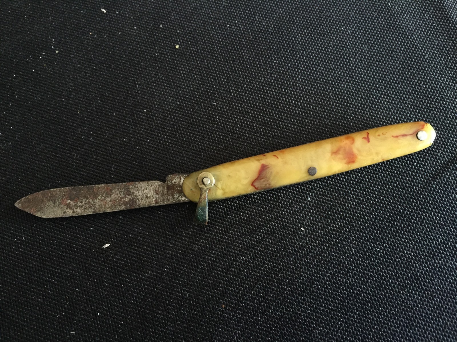 耐熱 二層 足あとぐらす (M) * vintage mini knife ❀* クリーム色