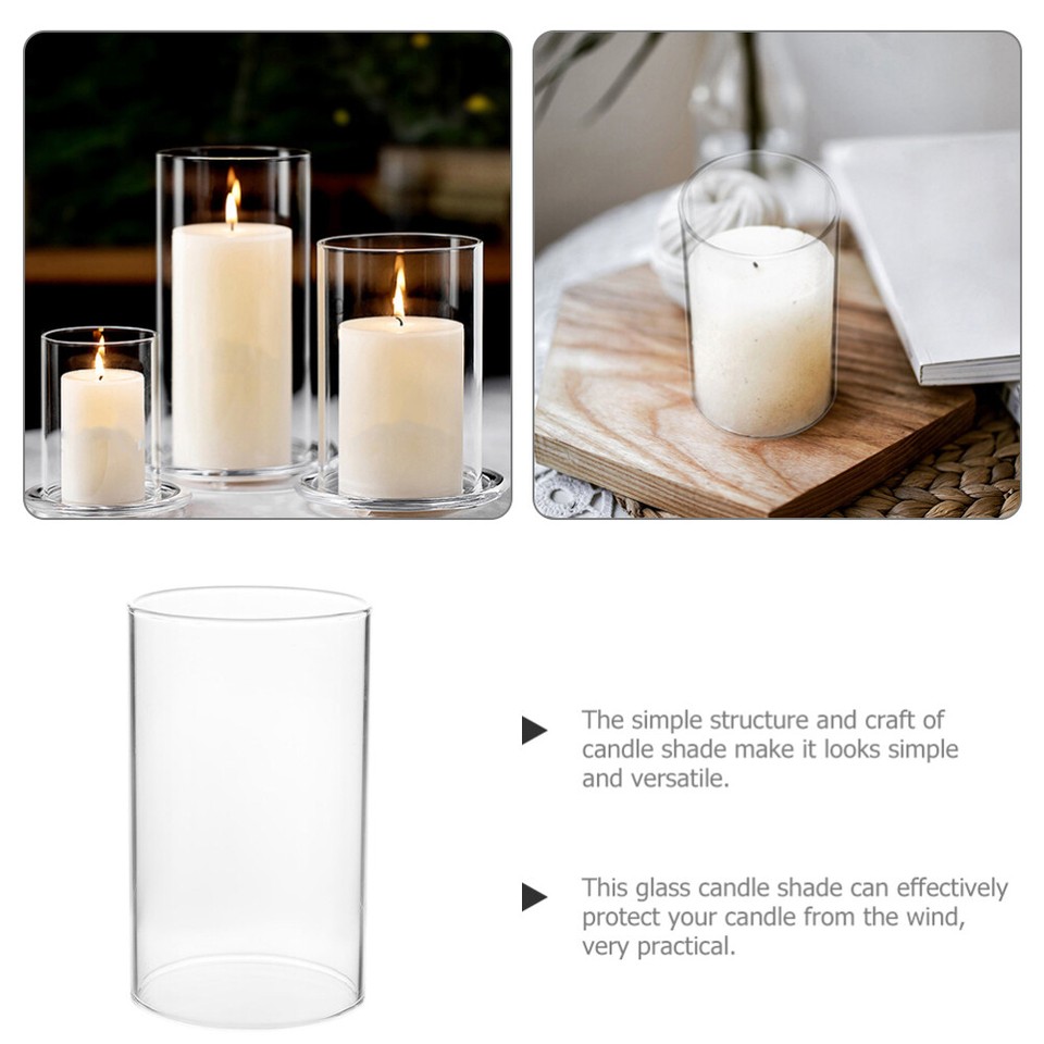 Clear Chimney Tube Glass Open Ended Candle Shade Glass Candle Shade