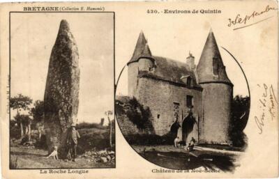 Old postcard Environs de QUINTIN-La Roche Longue-Chateau de la Noe Seche (230731)