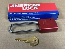 NEW American Lock S1107RED Retaining Key Lockout RED Padlock 3" Shackle 2633CT