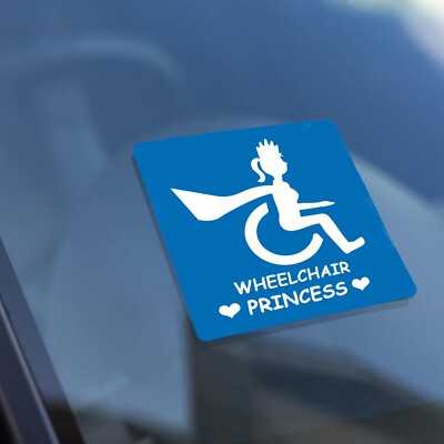 Lustige Autoaufkleber Behinderte Rollstuhl PRINZESSIN AUTOAUFKLEBER AUTOFENSTERAUFKLEBER