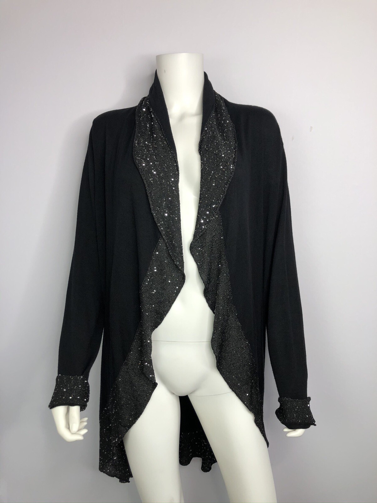 Soft Surroundings Black Cardigan Open 