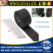 BLACK PIPE Wrap Exhaust Turbo Heat Manifold Header 2"x 16FT ROLL VERY HIGH TEMP