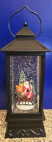 ELDNACELE MUSICAL WATER SNOW GLOBE SANTA IN SLEIGH 11X4X4-INCHES NEW - Picture 2 of 11