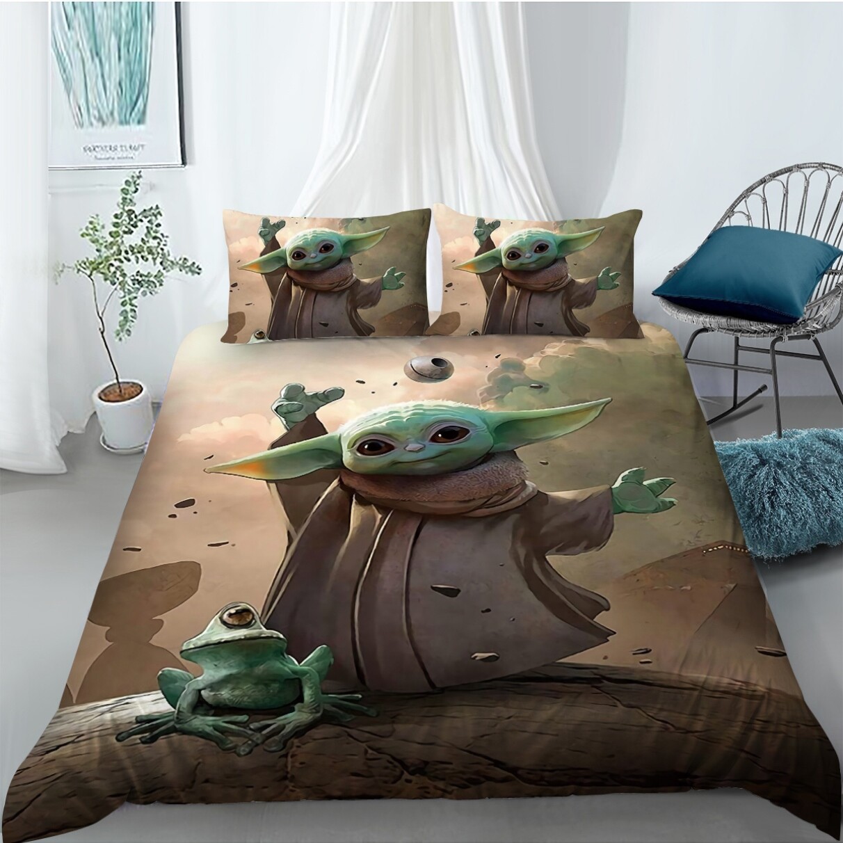 Star Wars Baby Yoda Quilt/Duvet/Doona Cover Set Single Double Queen Size eBay
