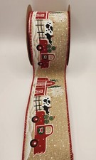 Christmas Holiday Wired Burlap Ribbon 2-1/2-Inch, 10 Yards