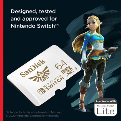 SanDisk 64GB MicroSDXC Micro sd Card UHS-1 Nintendo Switch SDSQXAT