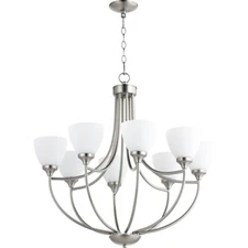 Quorum Enclave 8 Light 30' Chandelier, Satin Nickel - 6059-8-65
