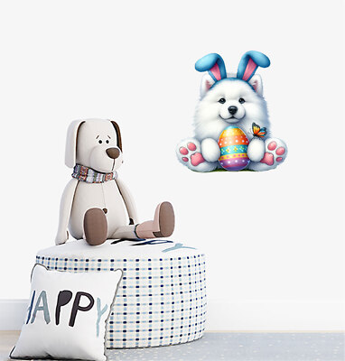 Wandbild Ostern Hund Ei Schlafzimmer Kinderzimmer bunte Van Vinyl Aufkleber Abziehbilder a9400