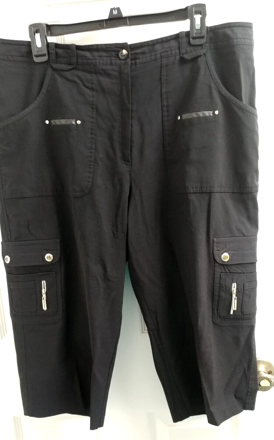 Jamie Sadock cargo capri pants black golf Summer outdoor sports camping women 16