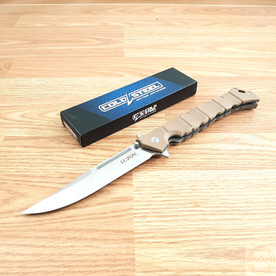 Cold Steel Large Luzon Folding Knife 6'' 8Cr13MoV Steel Blade Tan GFN Handle