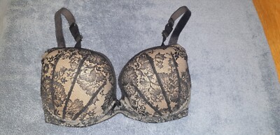 Wonderbra Underwired Padded Lace Covered Velvet Trim Bra Size 30g | eBay UK