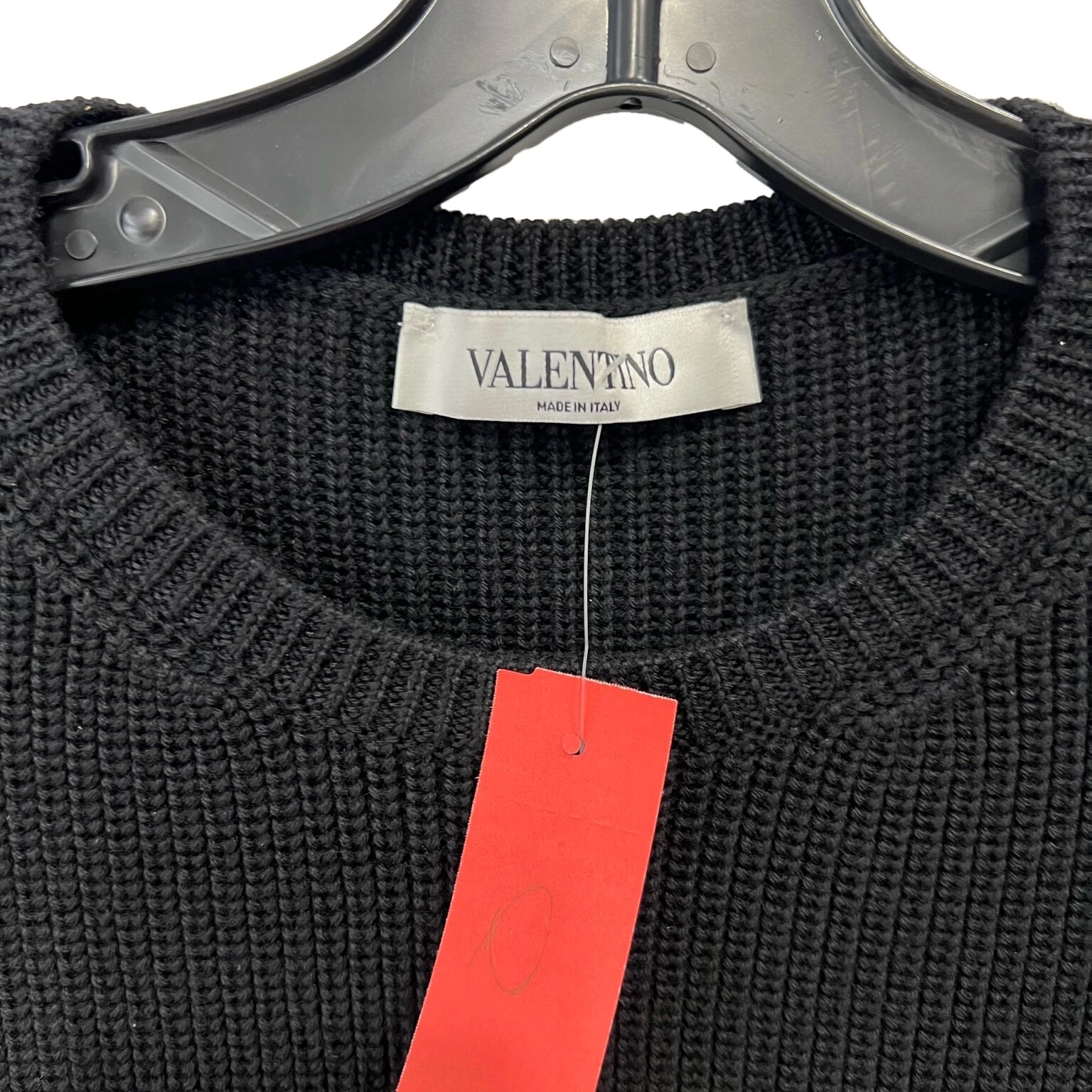 Abito maglione Valentino lana nero maglia pannello testurizzato nuovo con etichetta tg M 6