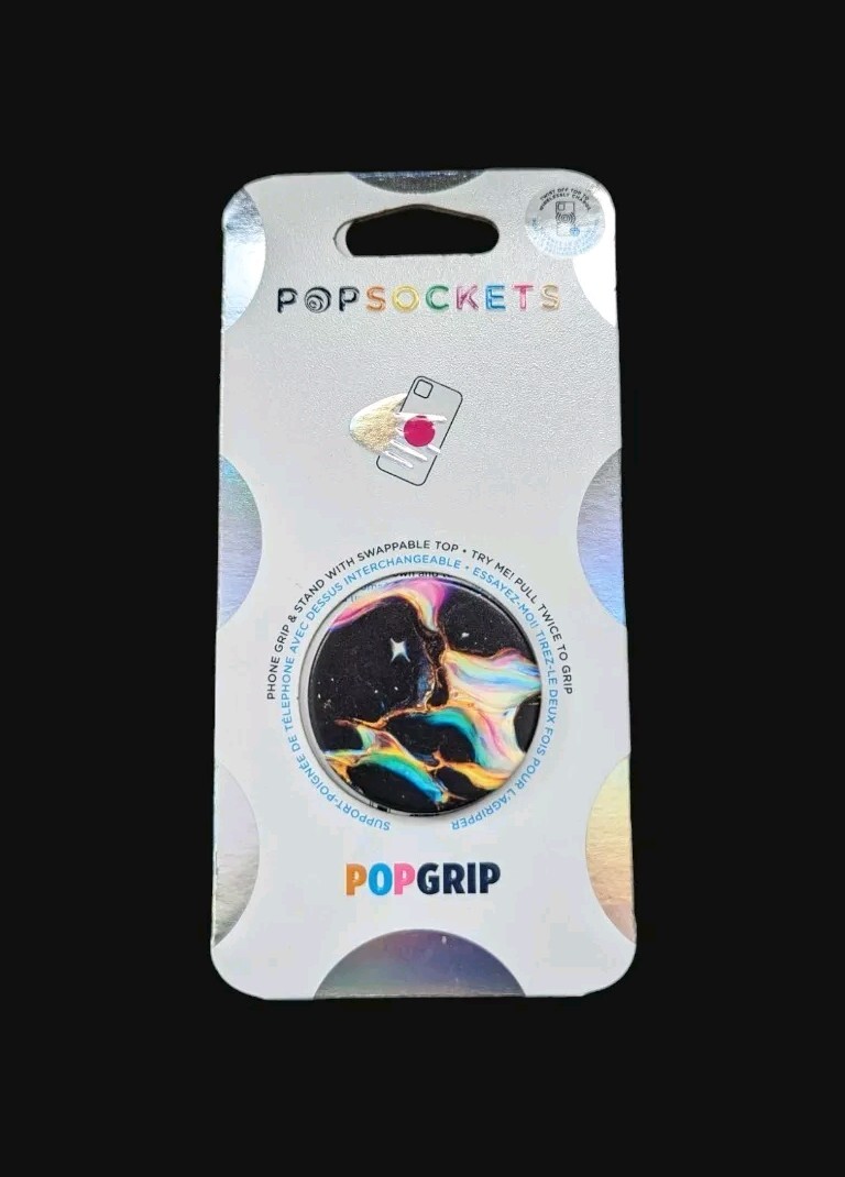 Pop Sockets PopGrip Phone Grip w/ Stand  Swappable Design: Electric Oil Slick
