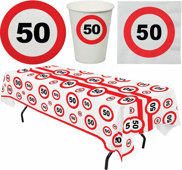 Geburtstags Party Set Deko 50 Jahre Geburtstag Partygeschirr Tischdecke 33 Tlg.-image