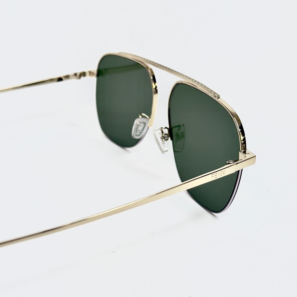 Fendi Olive Green Sunglasses with Gold Accent Amazon.com: FENDI Round Sunglasses FF0248S 1EDXR Green 53mm  main image 3