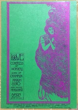 NEAR MINT! LOVE SONS OF CHAMPLIN  1968 Bill Graham AVALON FD 109 POSTCARD
