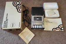 Vintage SOLID STATE CASSETTE TAPE RECORDER 6531 Battery/Line Cord In Box JCP