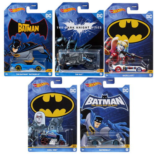Mattel Hot Wheels DC Comics 2021 Batman Vehicles  - SET OF 5 (Batmobile+) - Afbeelding 1 van 1