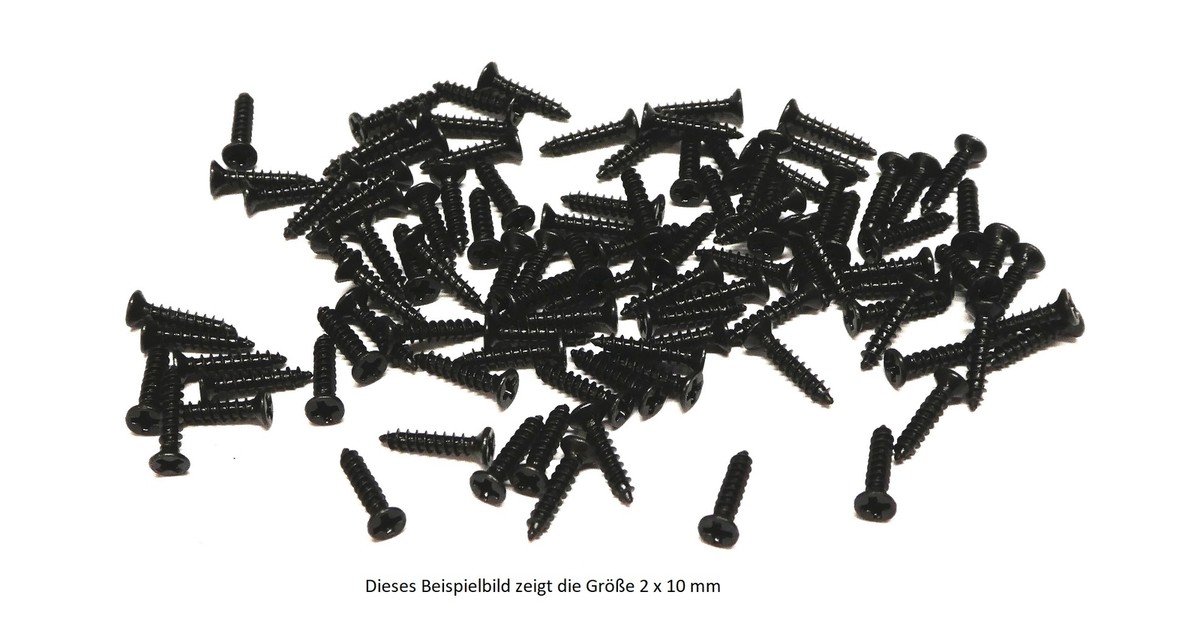 Pequeña mini miniatura cabeza avellanada vías tornillos modelismo ranura en cruz a partir de Ø 1 mm