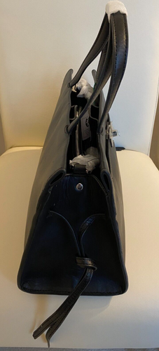 JOHN LEWIS BLACK LEATHER BAG WITH DETACHABLE SHOULDER STRAP - NEW RRP £115 - Picture 11 of 16