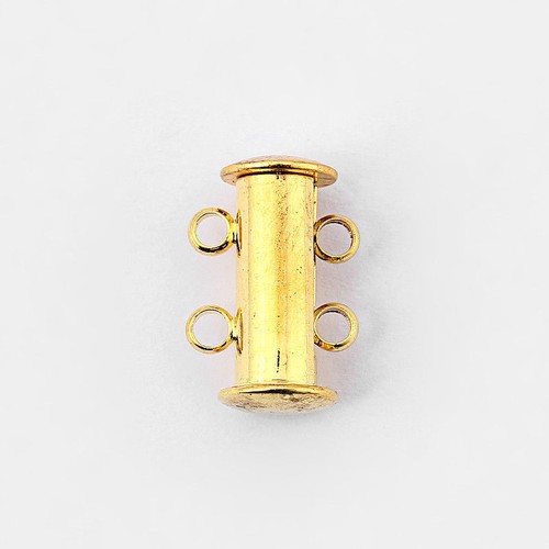 5 x Silver/Gold/Copper 2 Strand Magnetic Slide Lock Tube Clasps Findings 15x10mm - Picture 6 of 36