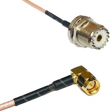 RG316 UHF Female BULKHEAD to SMA MALE ANGLE RF Cable Rapid-SHIP LOT