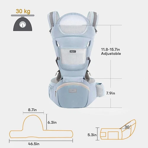 Baby carrier with hip seat Breastfeeding Comfortable Ergonomic Design Adjustable - Picture 2 of 7