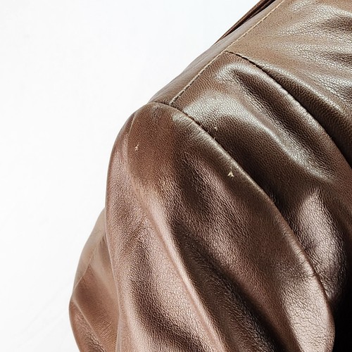 Danier leather coat women S brown thermolite pockets bell sleeves - Picture 5 of 9