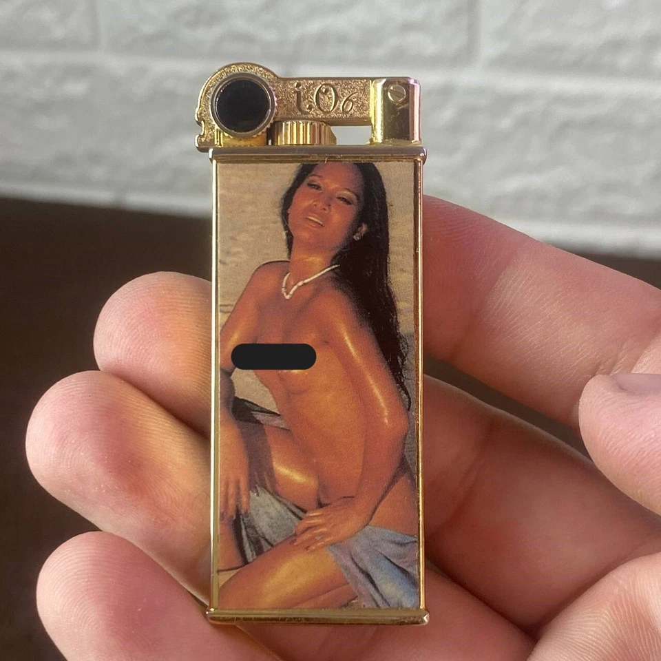 Tsubota Pearl Vintage Japón Encendedor Mujer Desnuda Foto 3 de 4