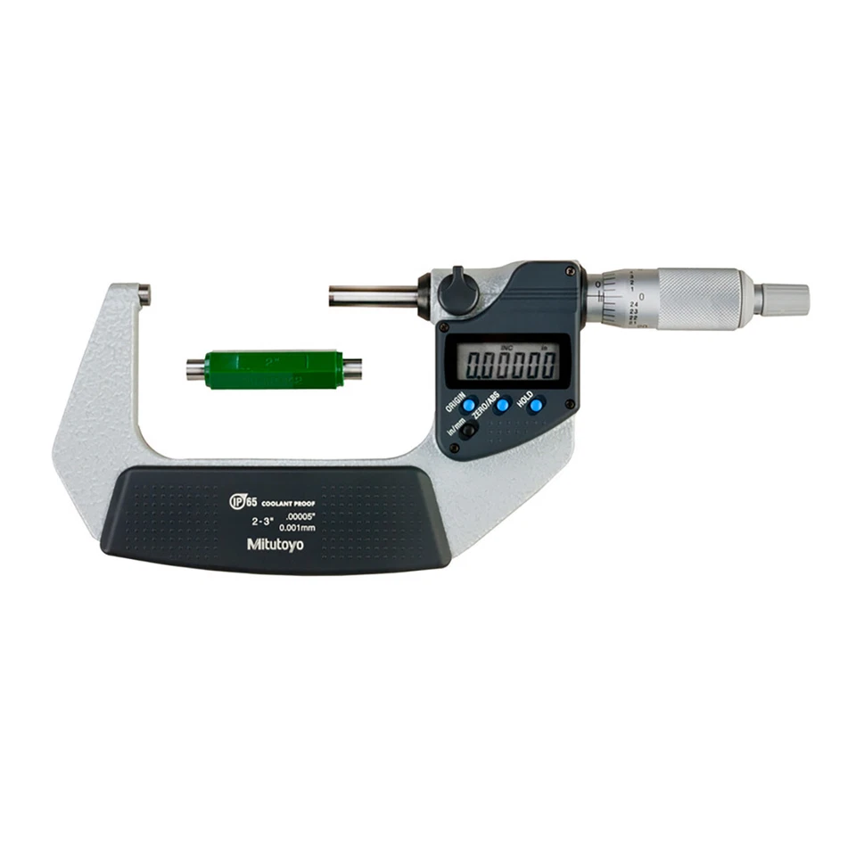 MITUTOYO 293-342-30 Micrometer, Digital, 2-3"/50.8-76.2mm, 0.001mm, w/Standard, No SPC