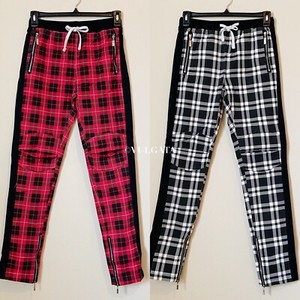 red plaid track pants mens
