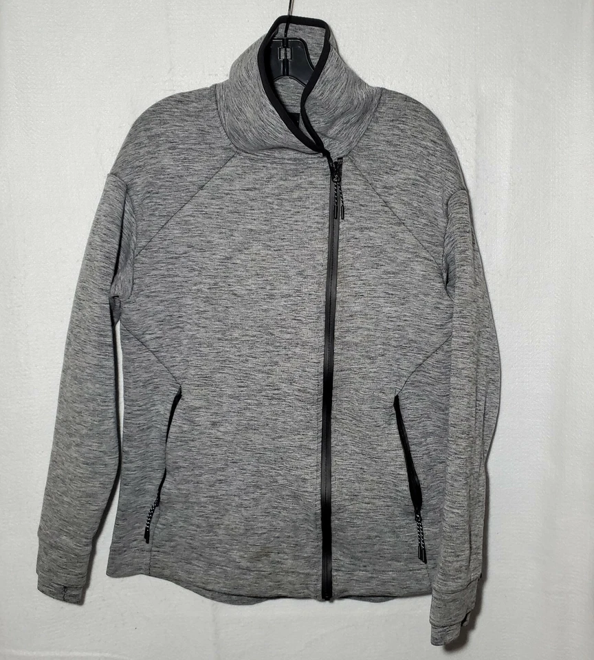 Champion Sweatshirt Women's Large Full Zip Grey Heather Cowl Neck C9 - Image 4 of 4