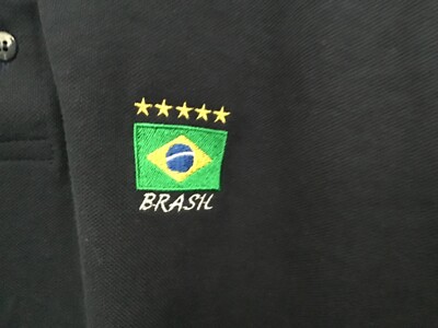 Pierim Brasil Brazil Soccer Embroidered Logo Polo Shirt Size