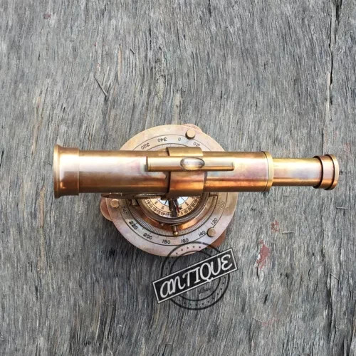 Nautical Brass Alidade Telescope Antique Compass Survey Theodolite Gift Item