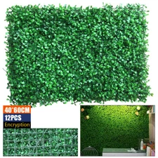 12pcs Artificial Boxwood Mat Wall Hedge Privacy Fence Panels Grass Panels Garden