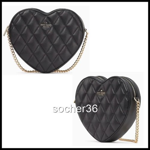 KATE SPADE LOVE SHACK CHAIN QUILTED LEATHER HEART CROSSBODY FACTORY WRAPPED NWT