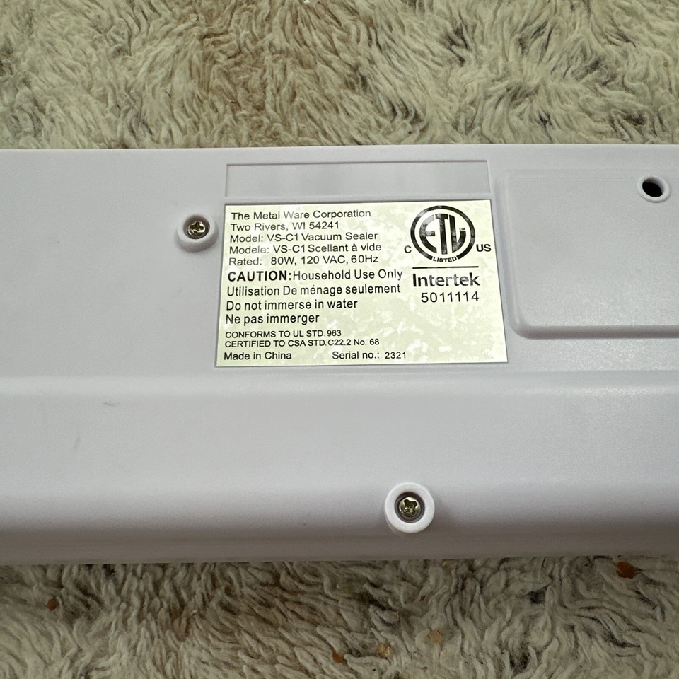 Nesco VSC1 Classic Vacuum Sealer Food Preserve & Protect Storage