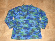 Boy's Hanna Andersson 1/4 Zip Fleece Long Sleeve Pullover Camo Size 110 5-6