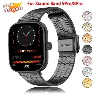 For Xiaomi Redmi Watch 4/5, Xiaomi Band 8 Pro/9 Pro Stainless Steel Metal Strap