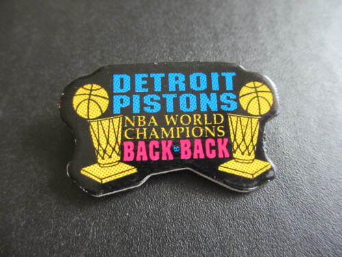 1989 - 1990 Detroit Pistons World Champions Back To Back Lapel Hat Pin *