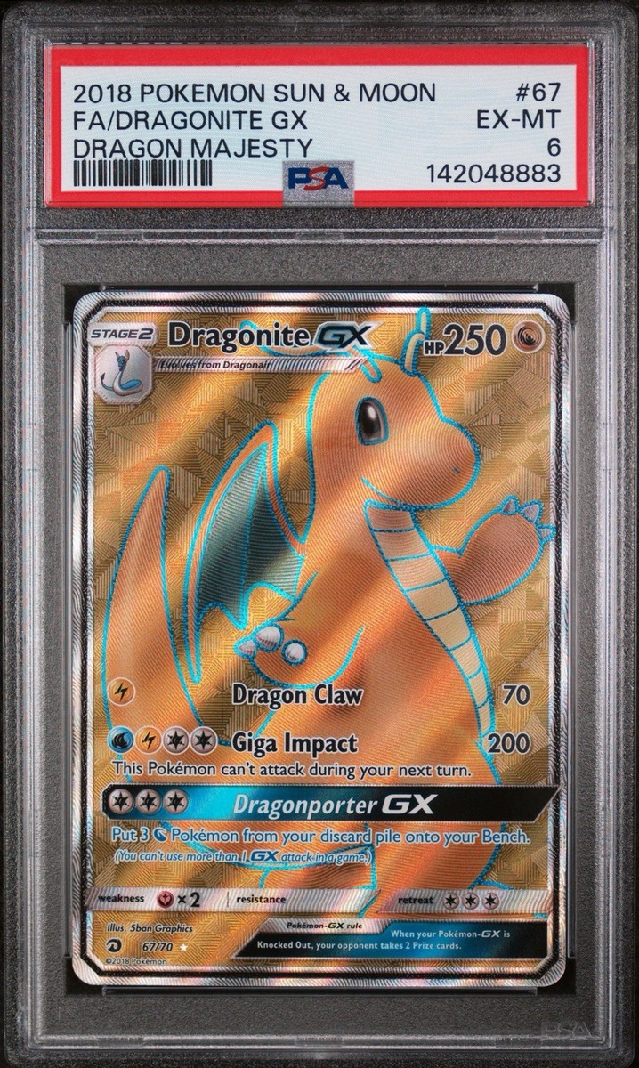 2018 POKEMON SUN & MOON DRAGON MAJESTY #67 FULL ART/DRAGONITE GX