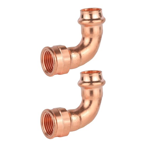 2 Pcs Seelink Press Copper 90-Degree Female Elbow, 3/4" P x 3/4" FPT Pressure...