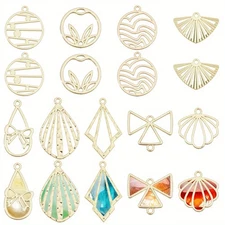 1box 18pcs Jewelry Making Finding Kit 18pcs 9 style Alloy & Connector Mixed 