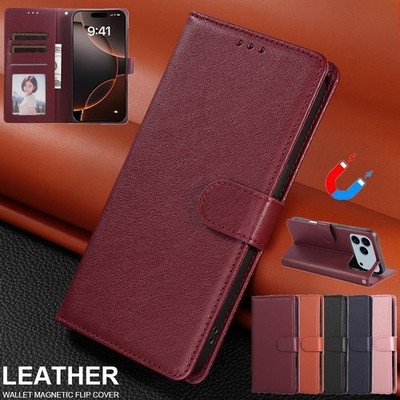 Flip Leather Wallet Phone Case For iPhone 17 16 15 14 13 12 11 Pro Max 8 7 SE XR