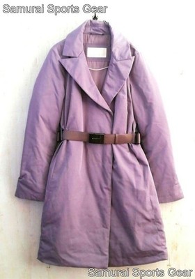 ERMANNO SCERVINO Purple Long Down Jacket Womens Size L Belted JAPAN Rare Coat