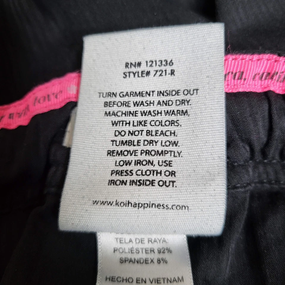 Pantalones Médicos Koi Lite Mujer M REGULAR Negro 721 Logo Cremallera Borde en Contraste 31" Foto 4 de 4